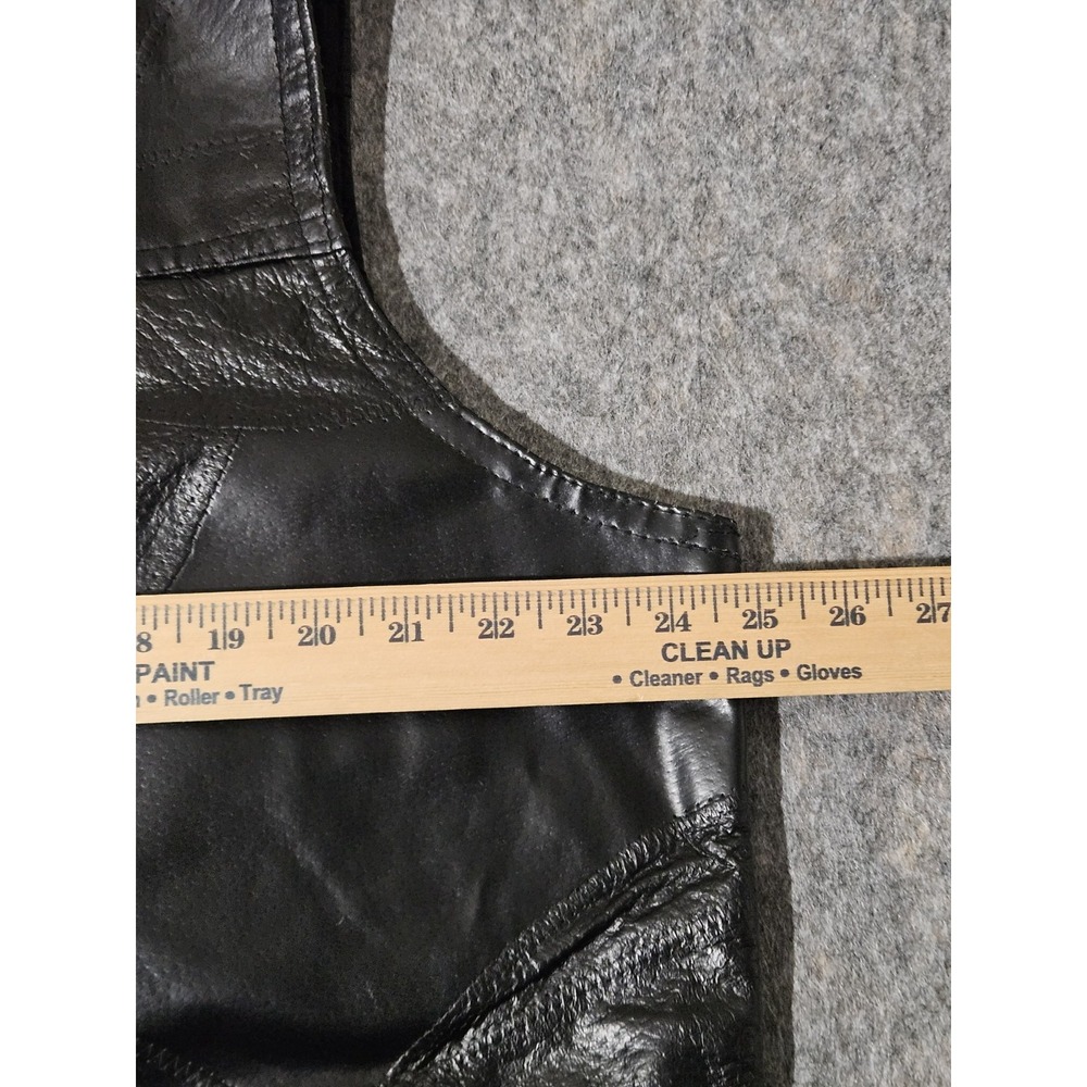 Navarre Leather Company Mens Genuine Leather Black Biker Vest Size 2X - Picture 3 of 5